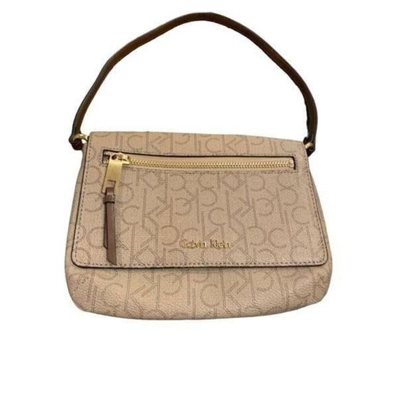 Calvin Klein mini Beige Logo HAND OR SHOULDER BAG - Picture 1 of 12